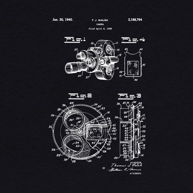 Movie Camera Patent Patent / vintage camera blueprint by Anodyle